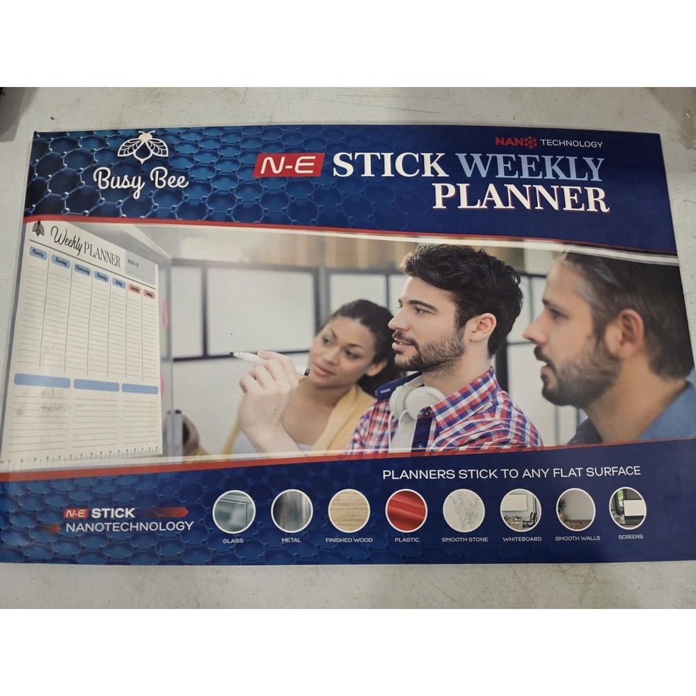Busy Bee Peal And Stick Weekly Planner Nanotechnology Sticks To Any Flat Surface